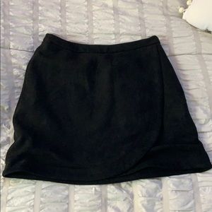 Black suede mini skirt